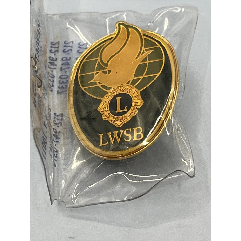 Lions Club International LWSB Services for the Blind Lapel Pin Gold Tone Taiwan